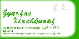 gyarfas kirchknopf business card